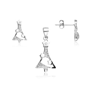 Set argint cercei si pandantiv cu brad de Craciun DiAmanti AS4928-AS (Argint 925‰ 2,4 g.)